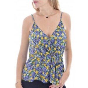 NWT See U Soon Floral V-Neck Tank Top - Size Small
